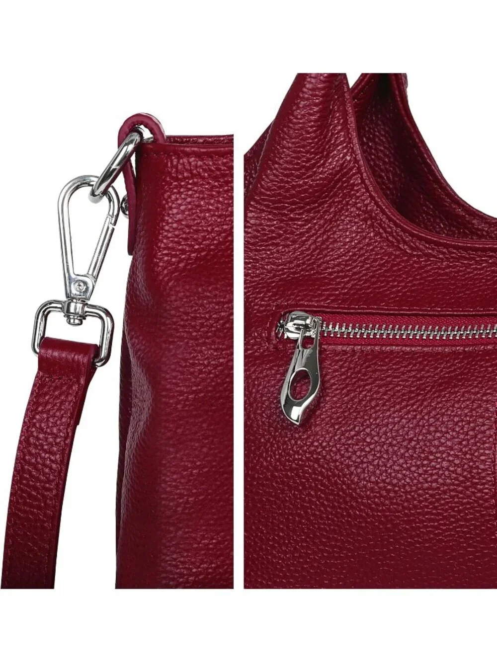 Women's Wine Genuine Leather Shoulder Satchel Designer Crossbody Hobo Bags